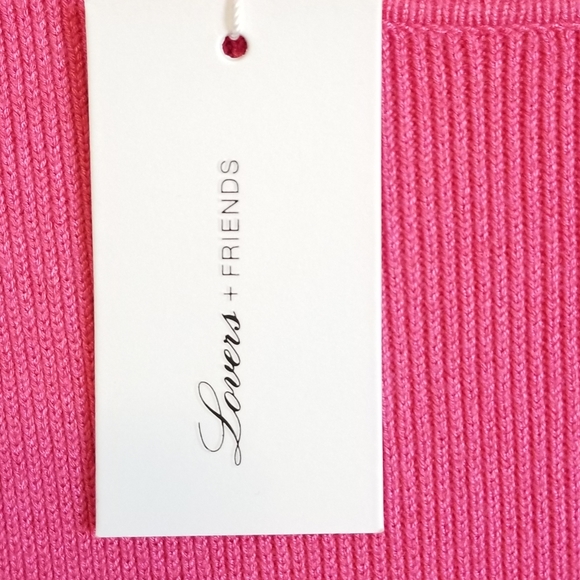 LOVERS + Friends Pink Off the shoulder Knit/Sweater Dress, XL - Picture 4 of 9